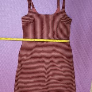 Ann Taylor LOFT Salmon dress with Black Stripes (10)